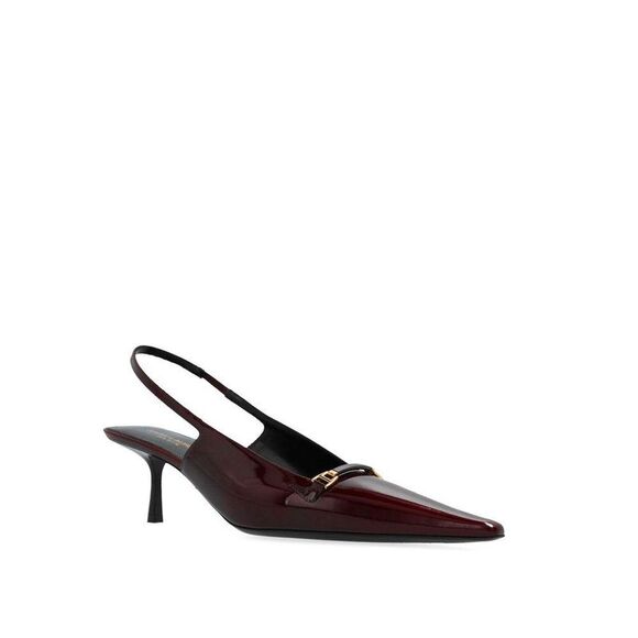 Saint Laurent Calfskin Mid Heel Pumps Women Burgundy - Picture 2 of 4